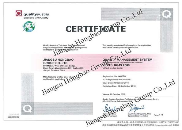 Китай Jiangsu Hongbao Group Co., Ltd. Сертификаты